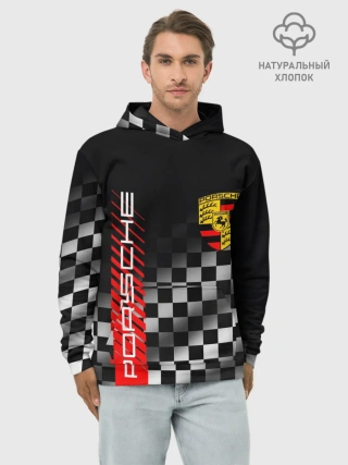 Худи мужской база хлопок / PORSCHE / ПОРШЕ / ФИНИШ