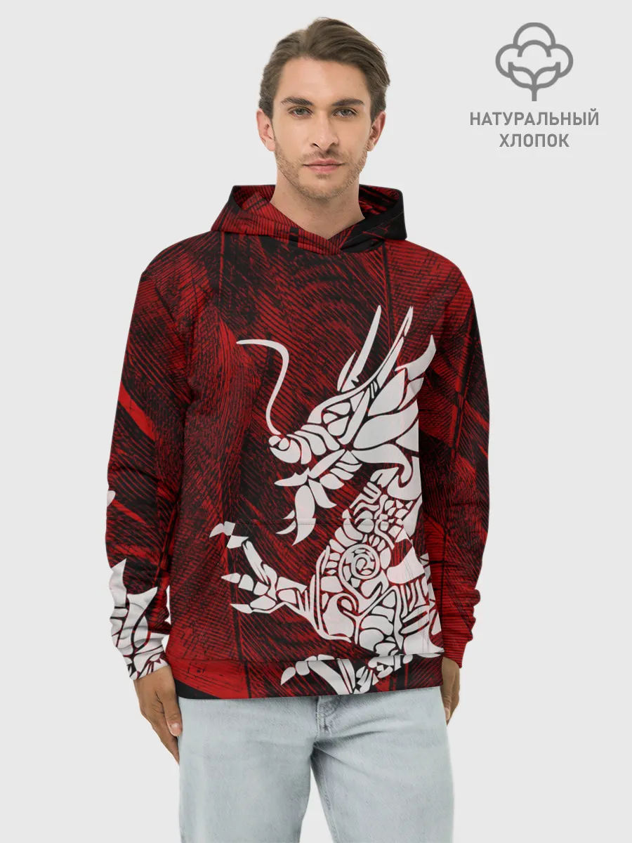 Худи мужской база хлопок / Chinese Dragon