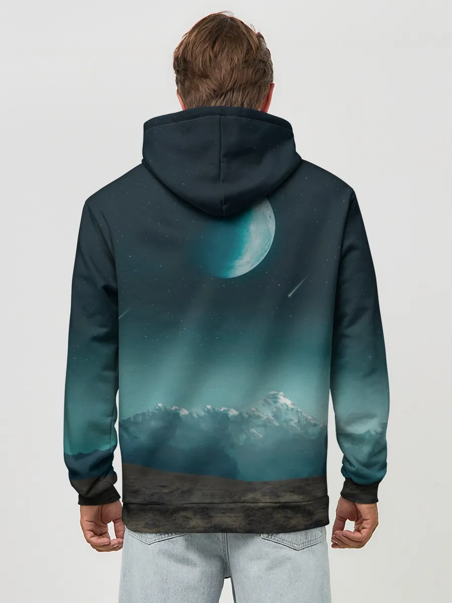 Худи мужской база хлопок / Космос в горах