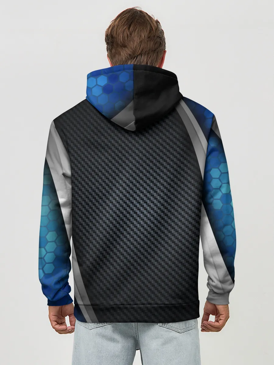 Худи мужской база хлопок / Хромированная 3D броня