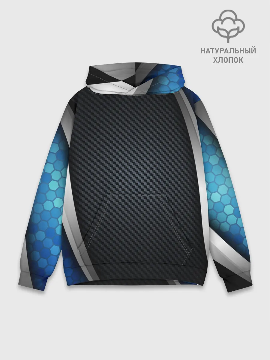 Худи мужской база хлопок / Хромированная 3D броня