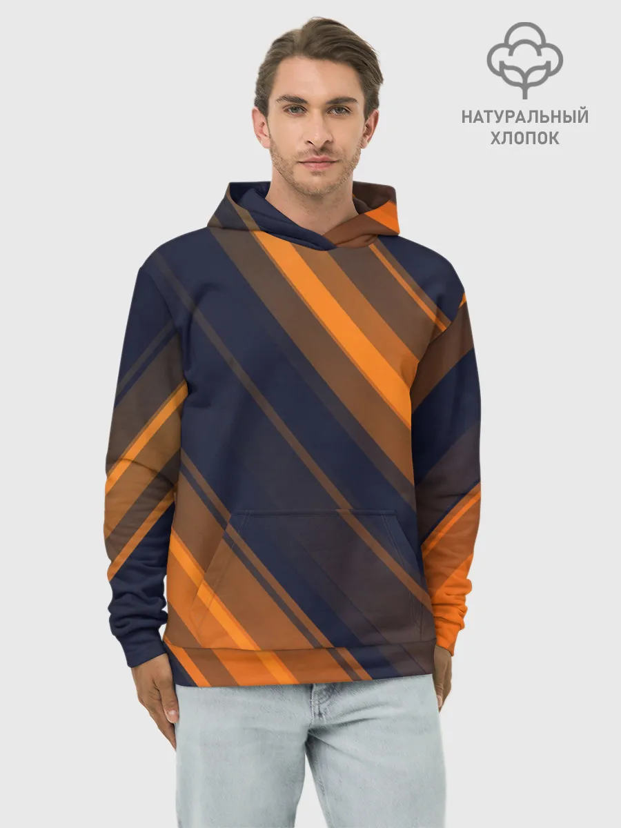 Худи мужской база хлопок / ORANGE Black