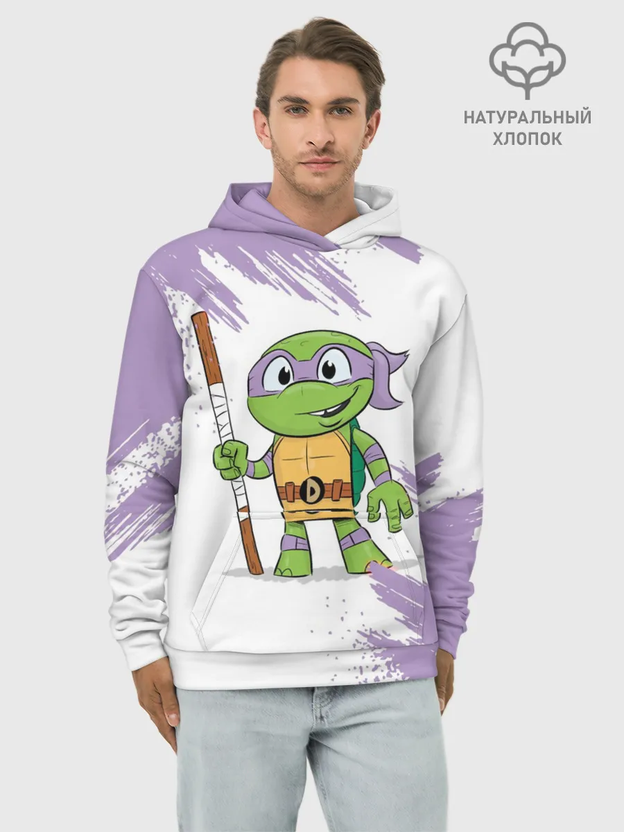 Худи мужской база хлопок / ЧЕРЕПАШКИ НИНДЗЯ - ДОНАТЕЛЛО