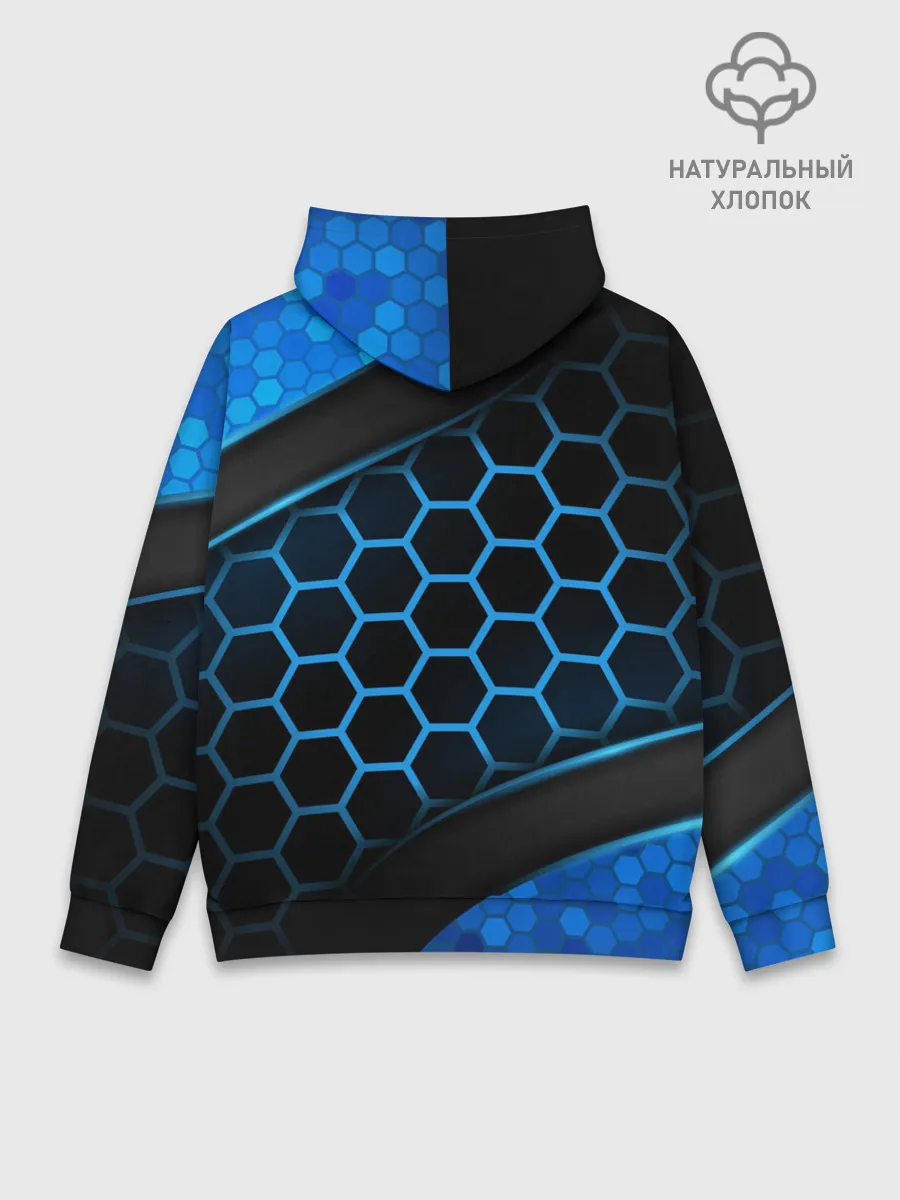 Худи мужской база хлопок / 3D luxury blue 3Д СОТЫ и плиты