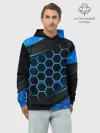 Худи мужской база хлопок / 3D luxury blue 3Д СОТЫ и плиты