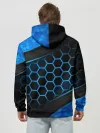 Худи мужской база хлопок / 3D luxury blue 3Д СОТЫ и плиты