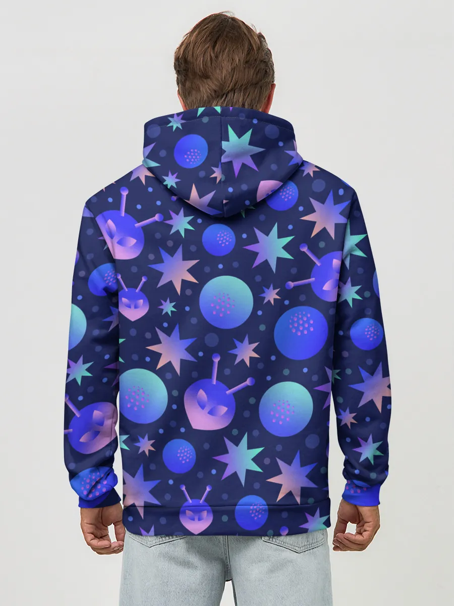 Худи мужской база хлопок / Космический микс