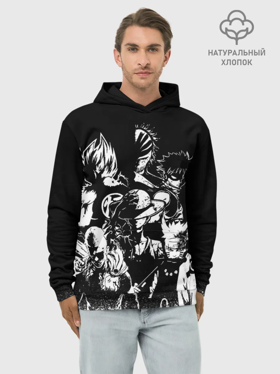 Худи мужской база хлопок / ГЛАВНЫЕ ГЕРОИ АНИМЕ