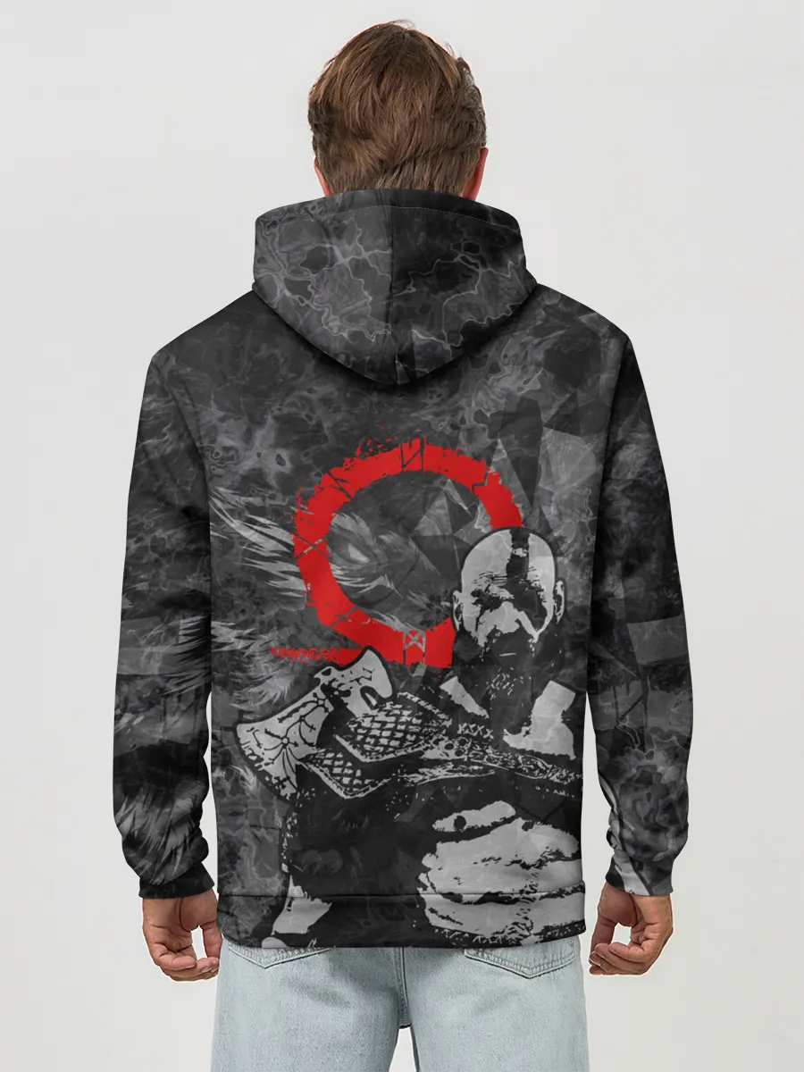 Худи мужской база хлопок / GOD OF WAR : KRATOS