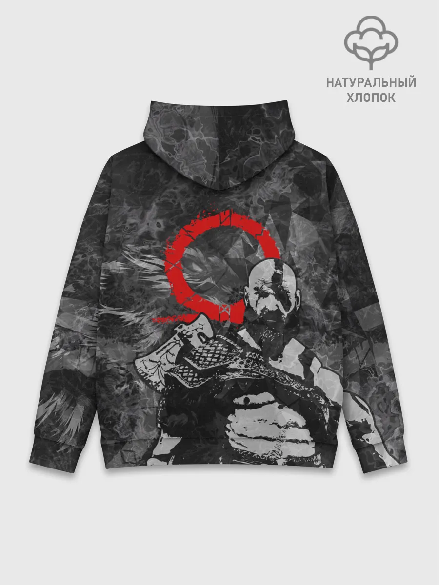 Худи мужской база хлопок / GOD OF WAR : KRATOS