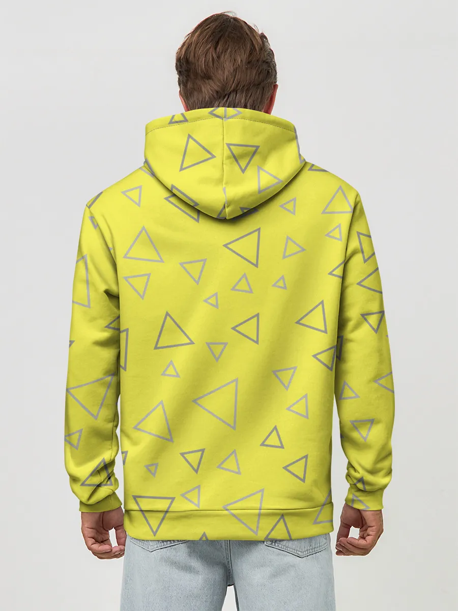 Худи мужской база хлопок / Желтый и серый | Yellow & gray