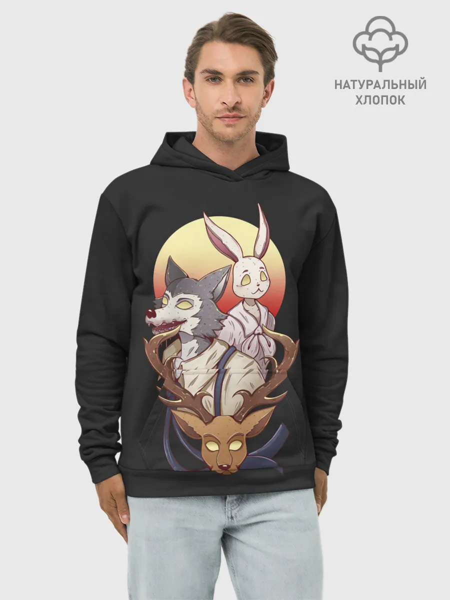 Худи мужской база хлопок / Легони х Хару х Мелон