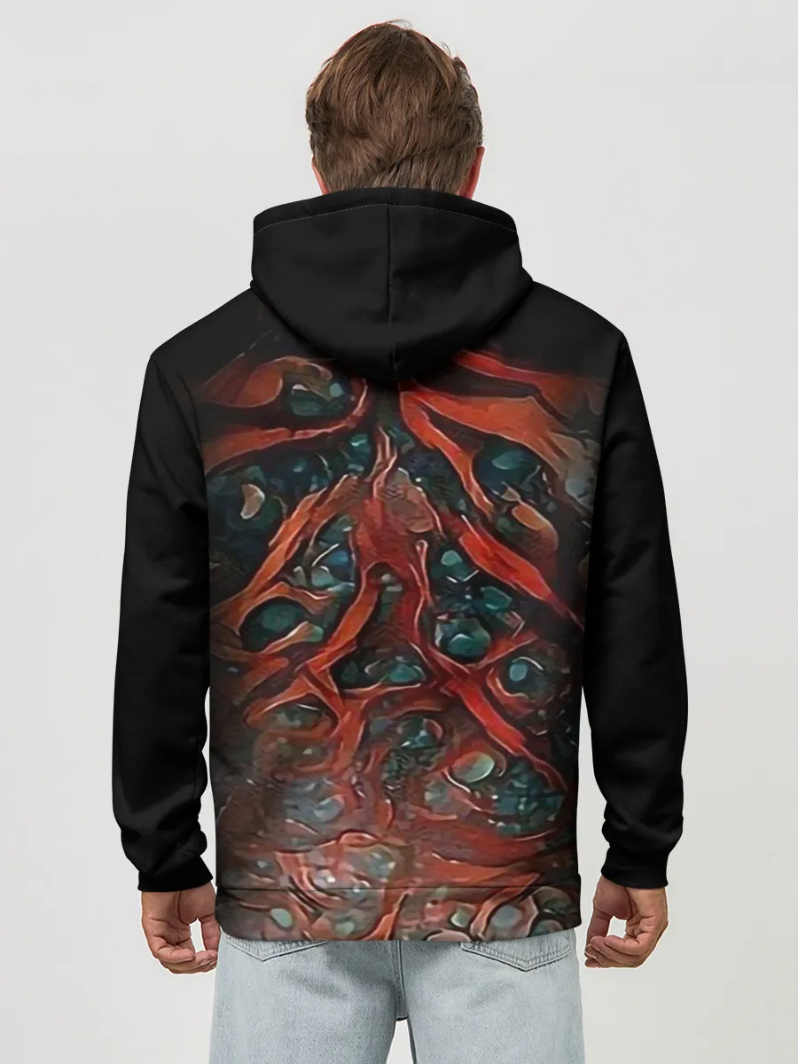 Худи мужской база хлопок / Цветной тигр