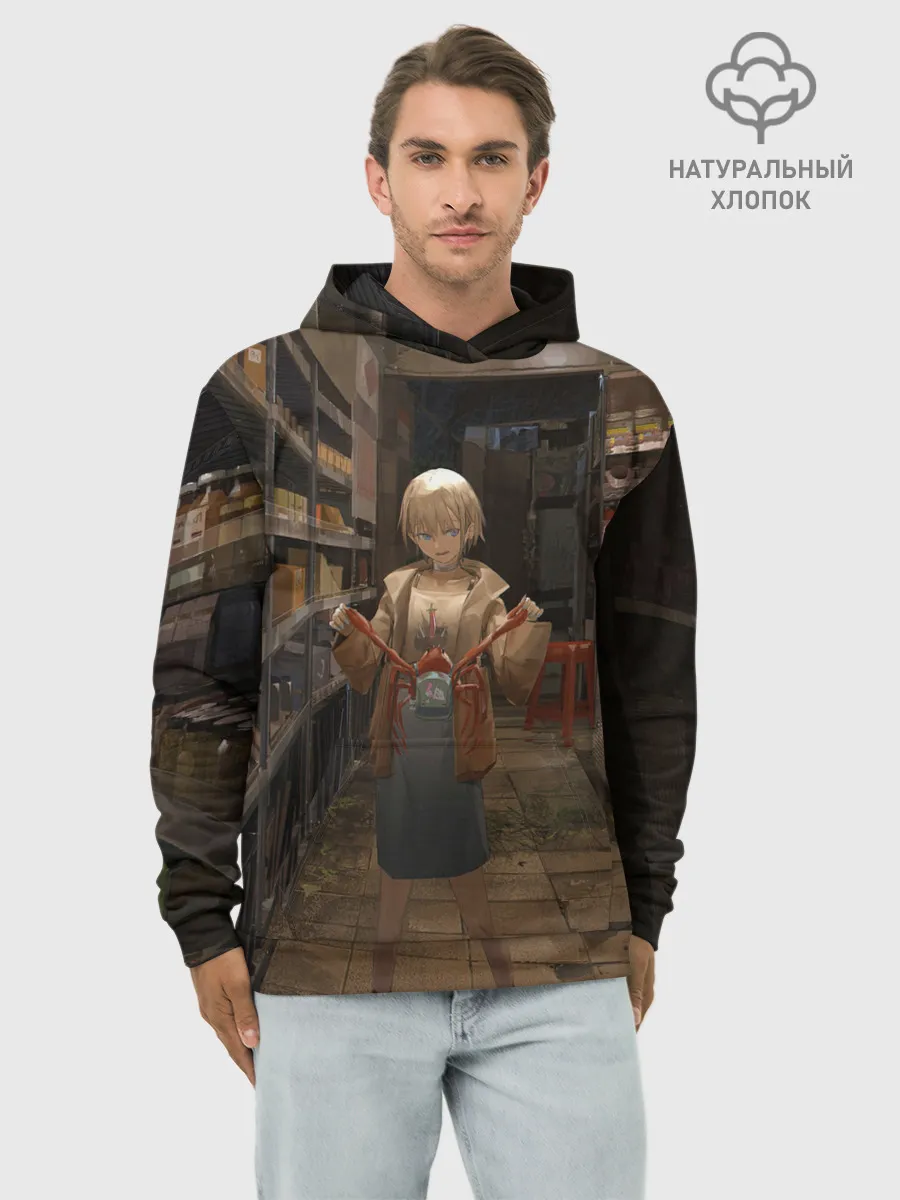 Худи мужской база хлопок / Girl with crab