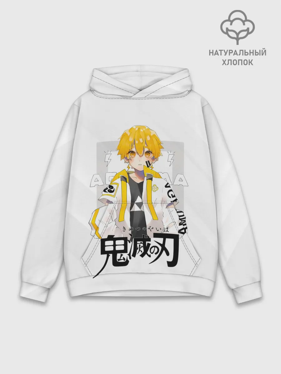 Худи мужской база хлопок / Зеницу Агацума Kimetsu no Yaiba