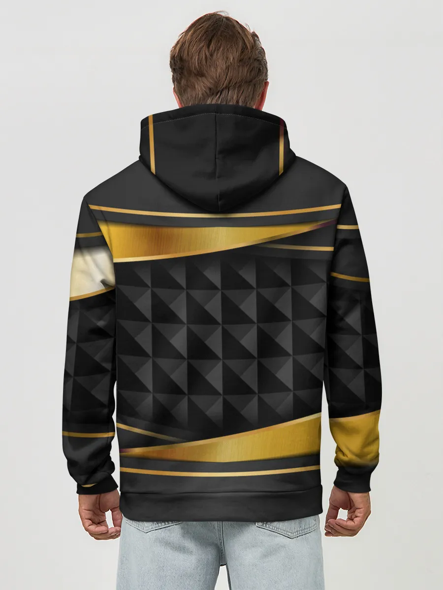 Худи мужской база хлопок / 3D luxury black gold Плиты 3Д