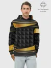 Худи мужской база хлопок / 3D luxury black gold Плиты 3Д