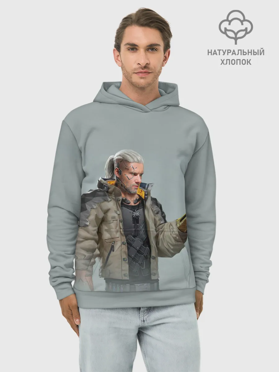 Худи мужской база хлопок / КиберГеральт