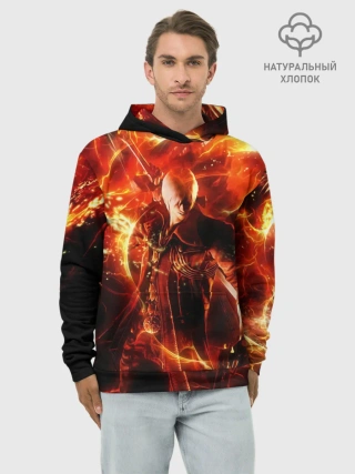 Худи мужской база хлопок / Данте в огне