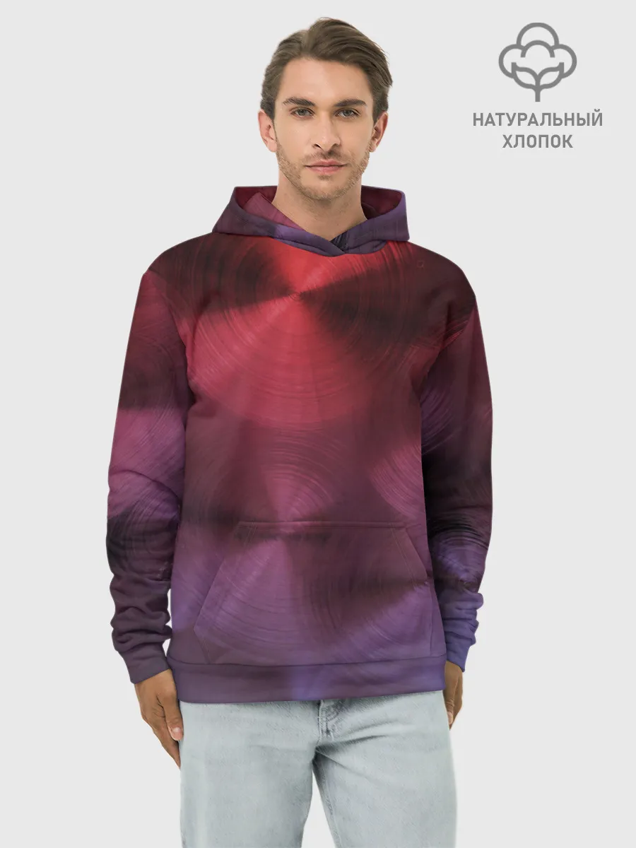 Худи мужской база хлопок / metal texture with circles