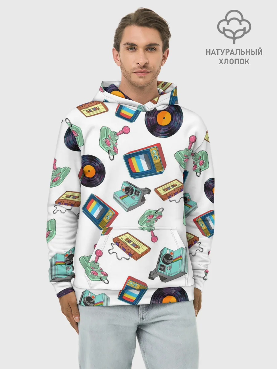 Худи мужской база хлопок / Стиль 80х