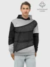 Худи мужской база хлопок / 3D luxury style silver black
