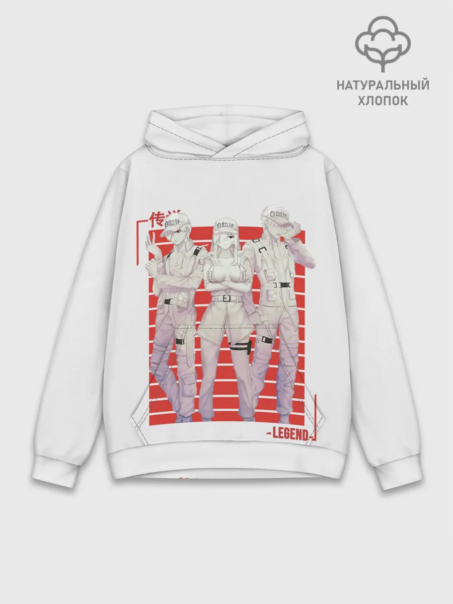 Худи мужской база хлопок / Команда клеток