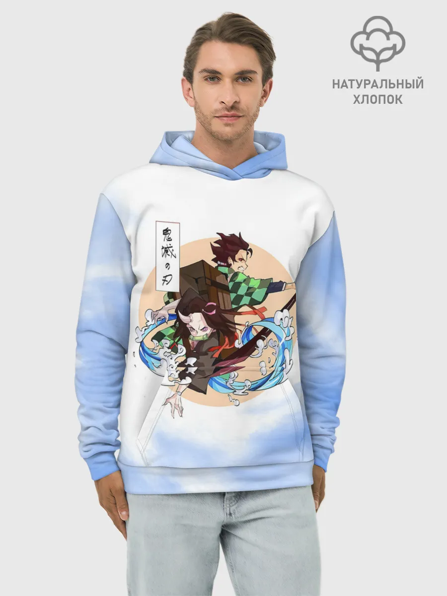 Худи мужской база хлопок / Танджиро и Незуко Камадо