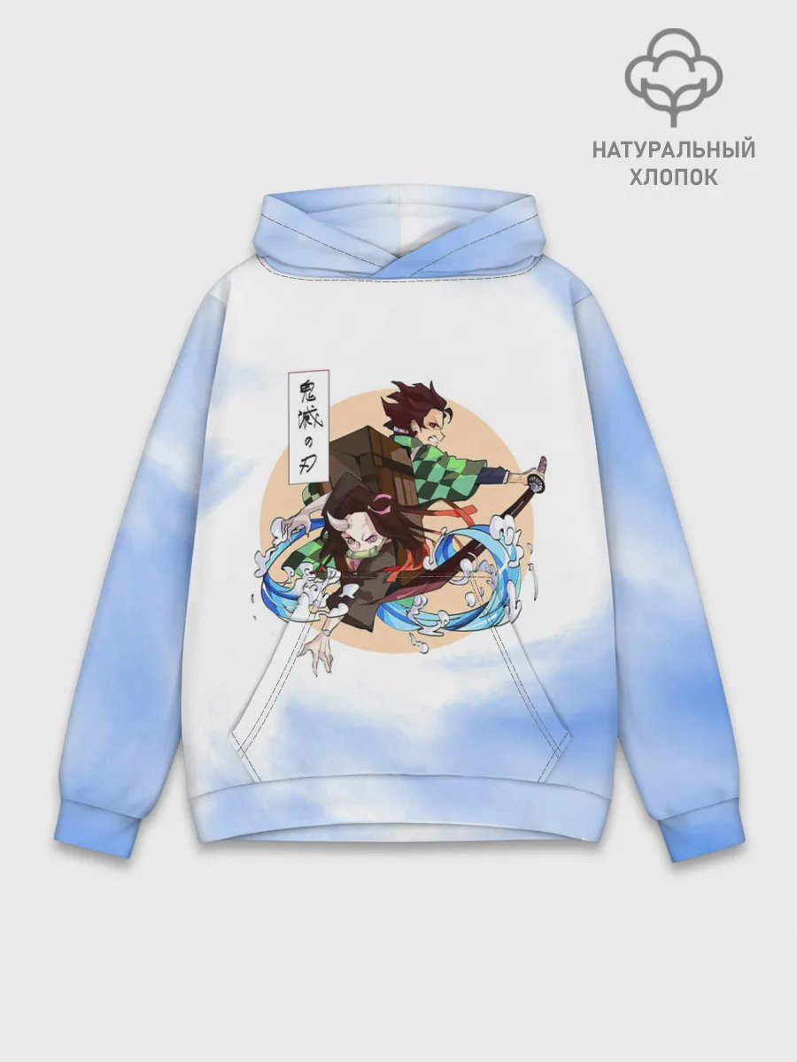Худи мужской база хлопок / Танджиро и Незуко Камадо