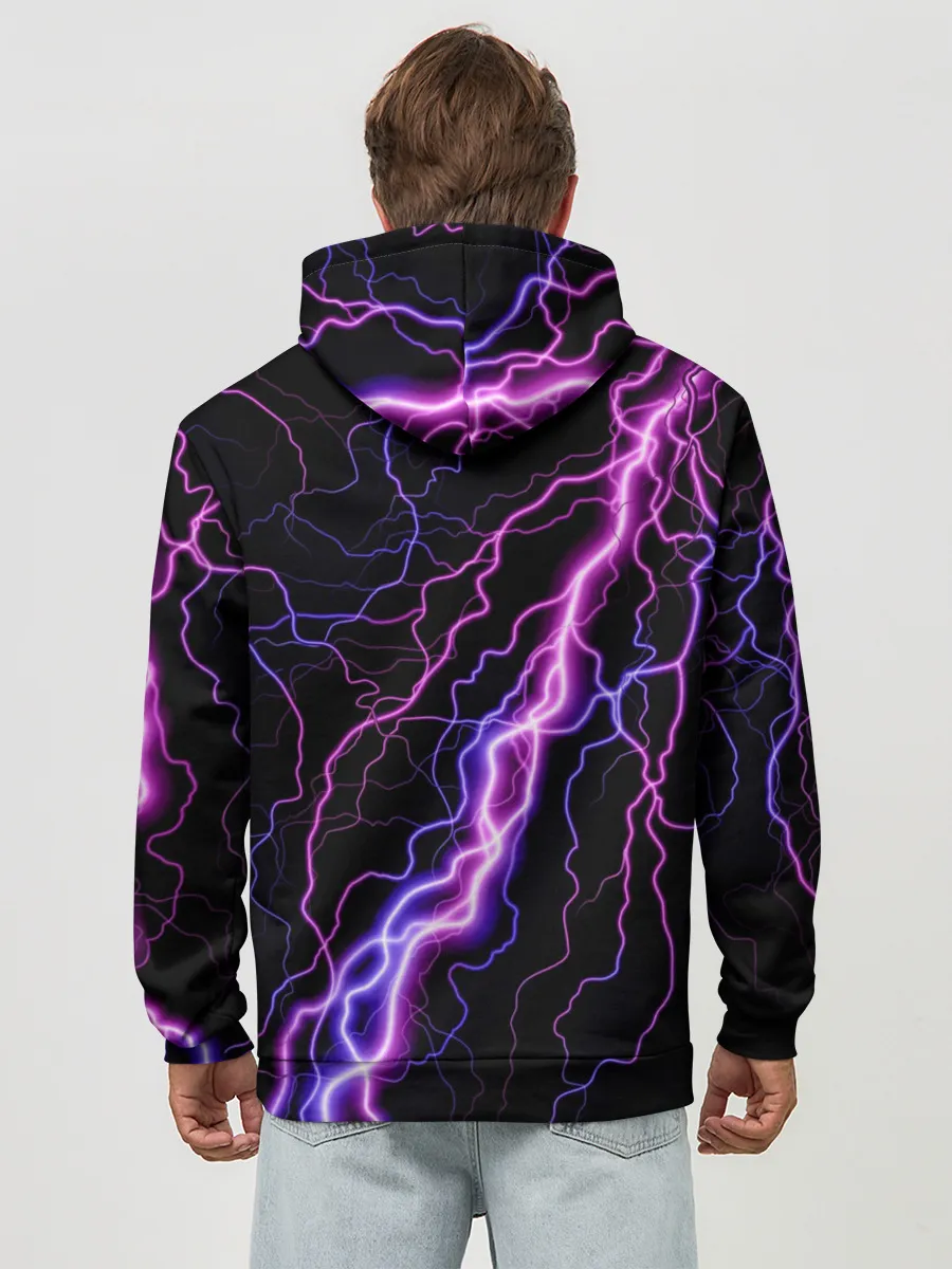 Худи мужской база хлопок / НЕОНОВЫЙ ЛЕВ / NEON LION