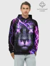 Худи мужской база хлопок / НЕОНОВЫЙ ЛЕВ / NEON LION