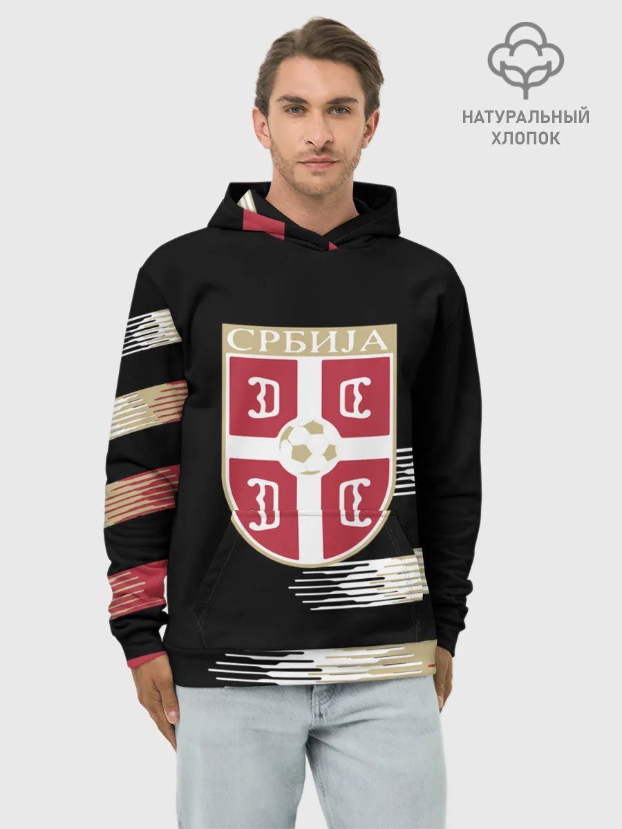 Худи мужской база хлопок / Сборная Сербии