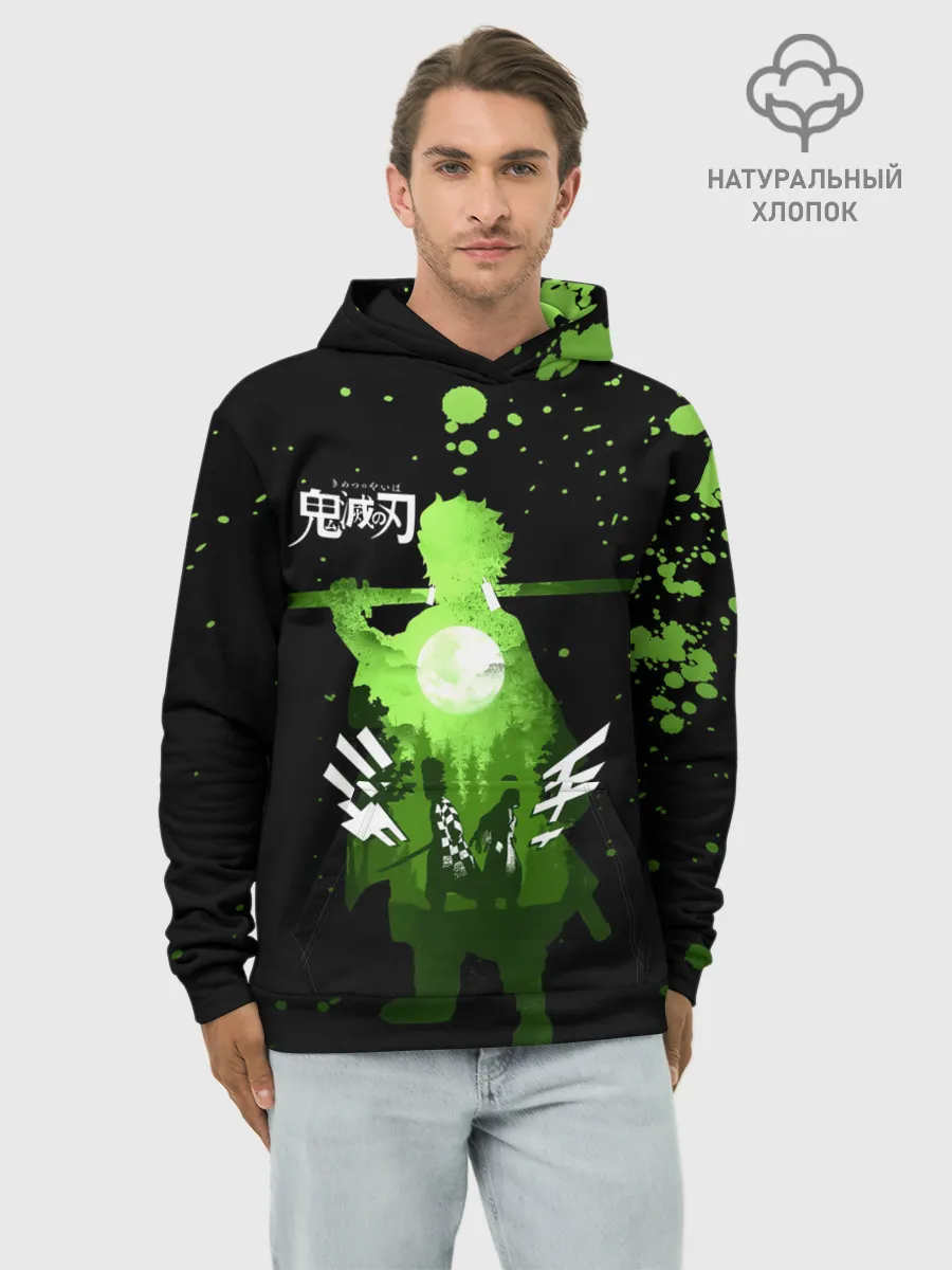 Худи мужской база хлопок / Танджиро и Незуко Kimetsu no Yaiba