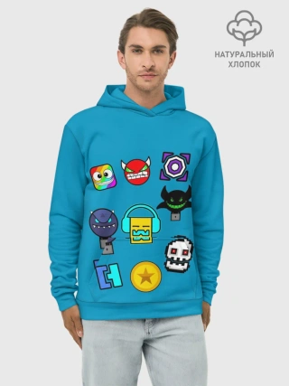 Худи мужской база хлопок / Geometry Dash Icons