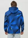 Худи мужской база хлопок / 3D абстрактные фигуры BLUE