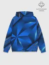 Худи мужской база хлопок / 3D абстрактные фигуры BLUE