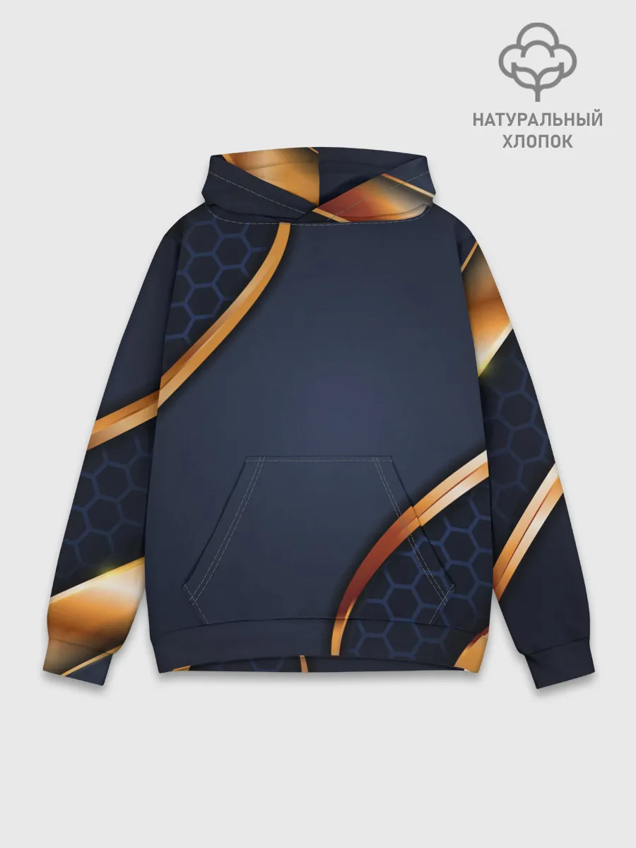 Худи мужской база хлопок / 3D БРОНЯ ВСТАВКИ ЗОЛОТА