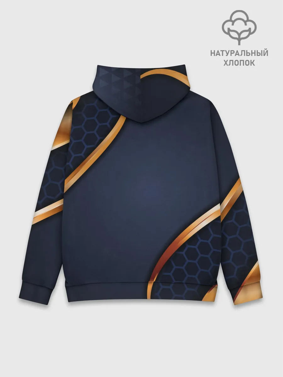 Худи мужской база хлопок / 3D БРОНЯ ВСТАВКИ ЗОЛОТА