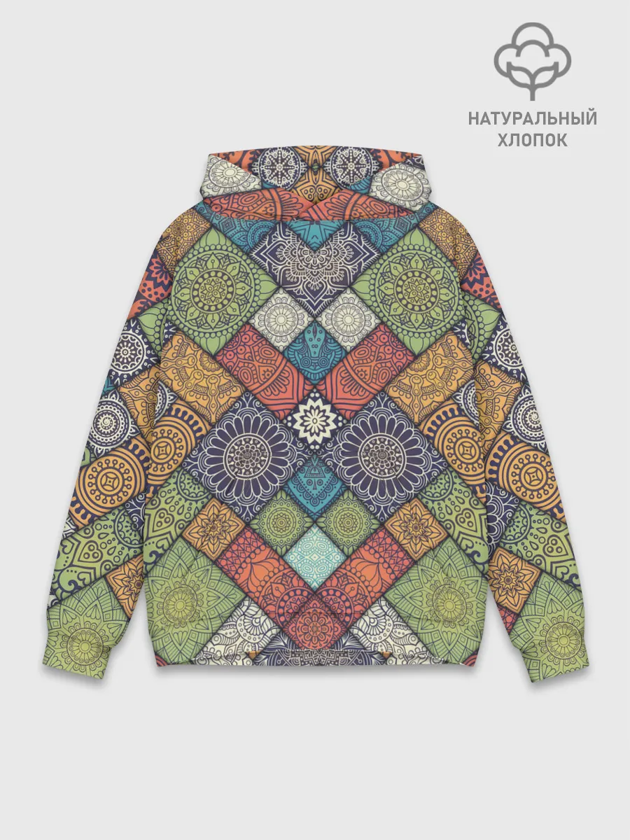 Худи мужской база хлопок / ЛОСКУТНАЯ ВЫШИВКА