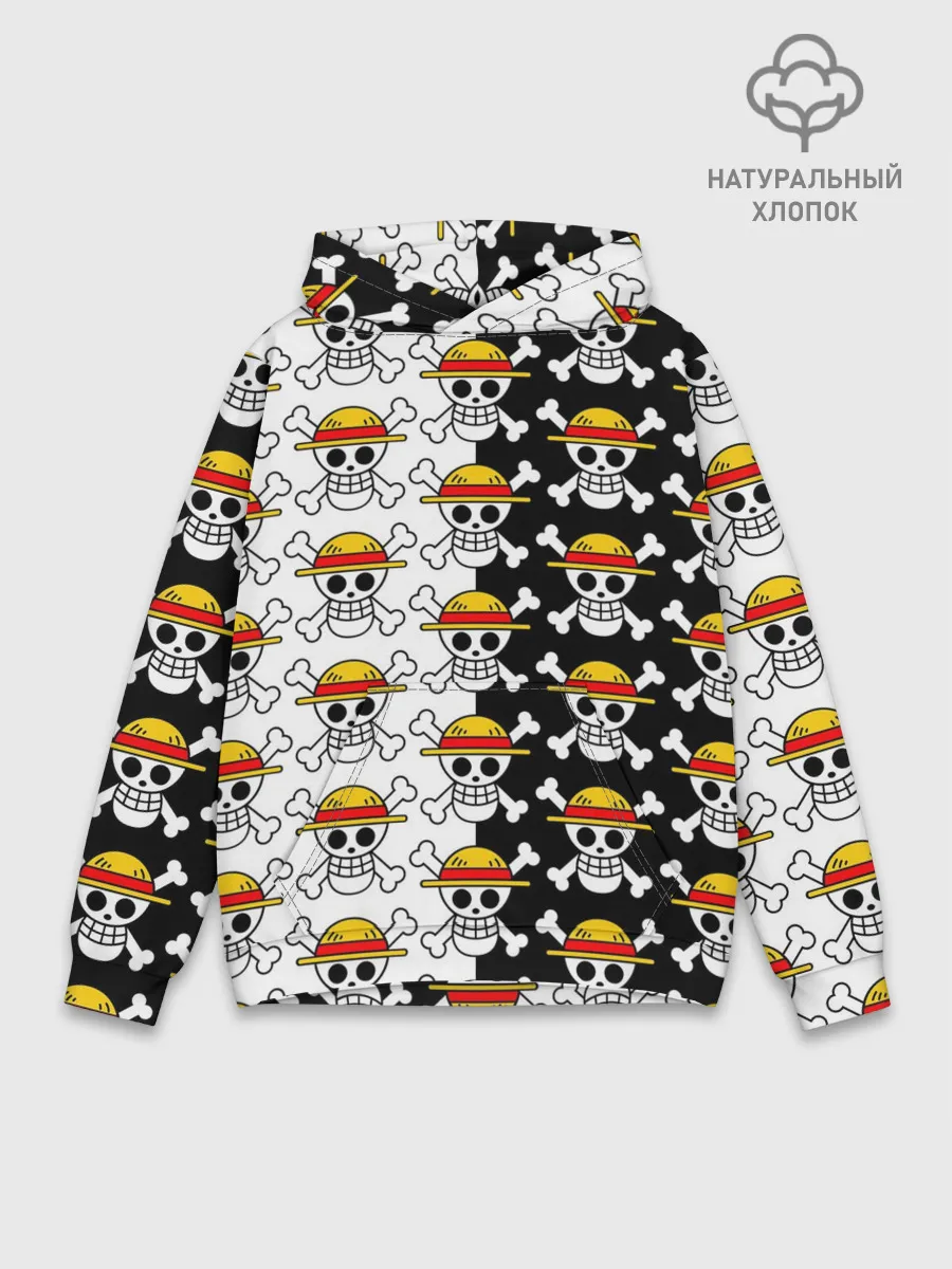 Худи мужской база хлопок / ONE PIECE / ВАН ПИС / УЗОР