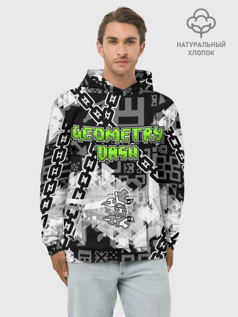 Худи мужской база хлопок / Geometry Dash