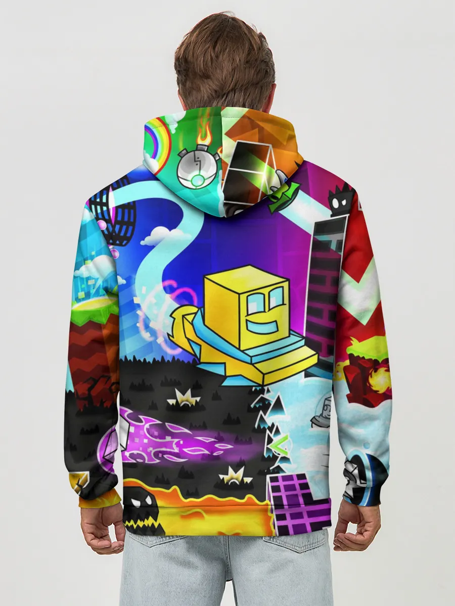 Худи мужской база хлопок / GEOMETRY DASH / ГЕОМЕТРИ ДАШ