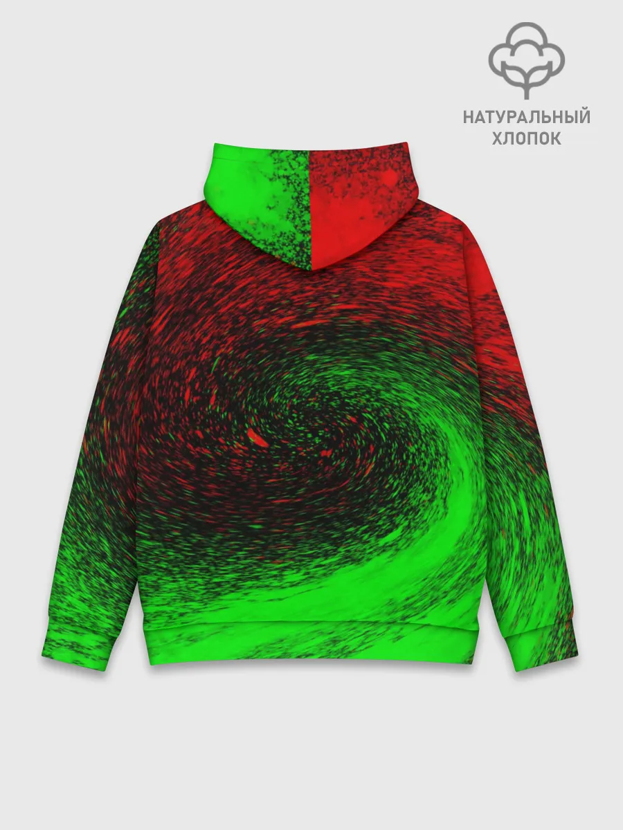 Худи мужской база хлопок / КРАСНАЯ И ЗЕЛЕНАЯ КРАСКА