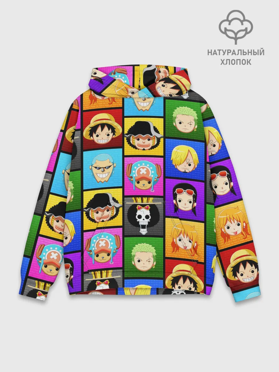 Худи мужской база хлопок / ONE PIECE / ВАН ПИС / ГЕРОИ