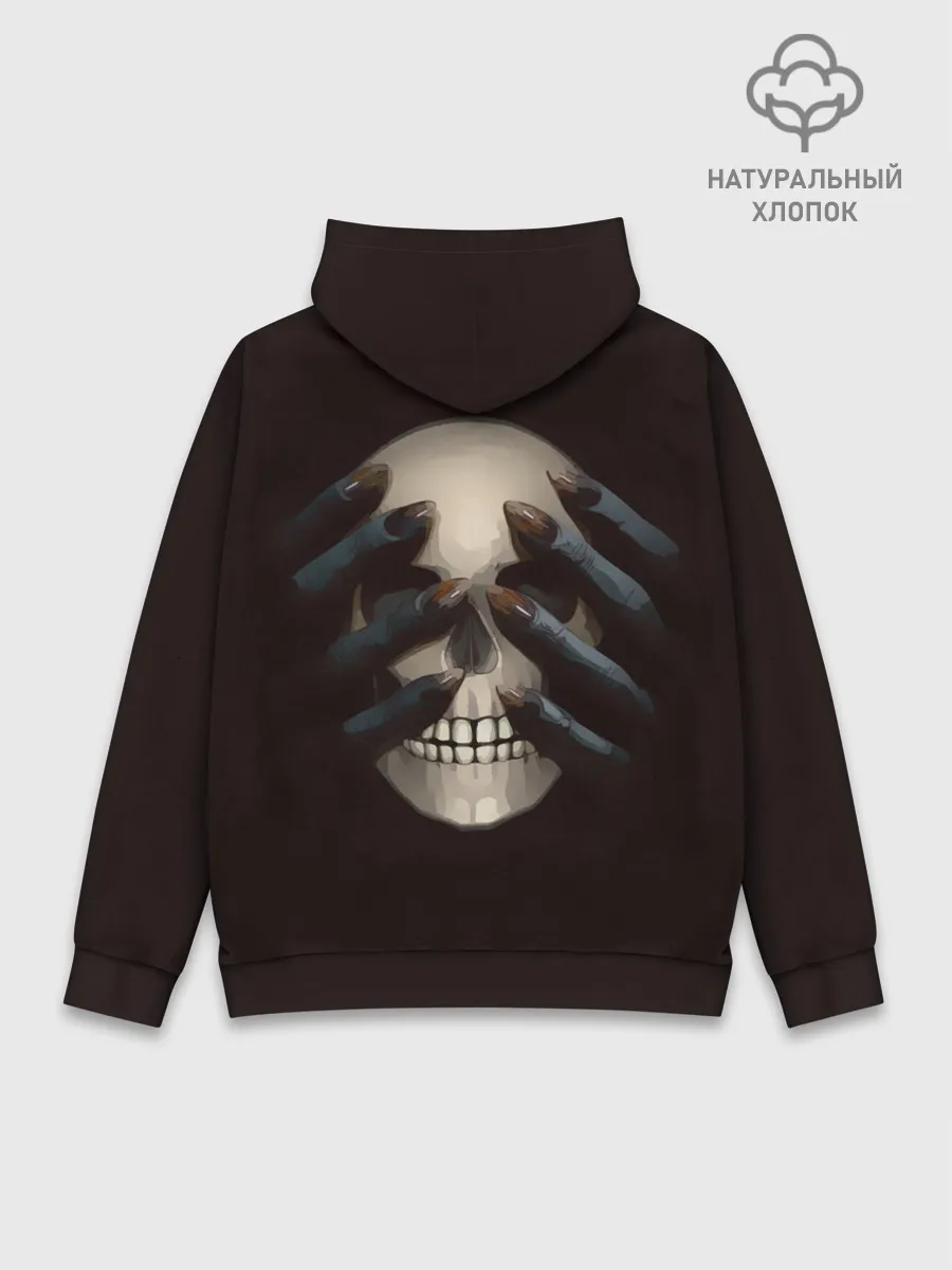 Худи мужской база хлопок / Руки на черепе