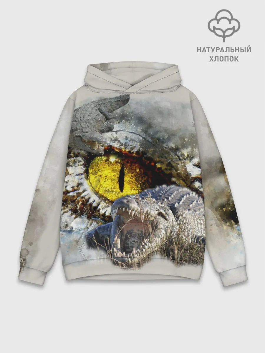 Худи мужской база хлопок / Глаз крокодила