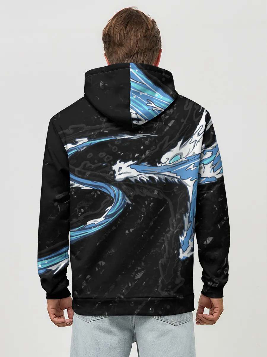 Худи мужской база хлопок / Дыхание воды / Demon slayer