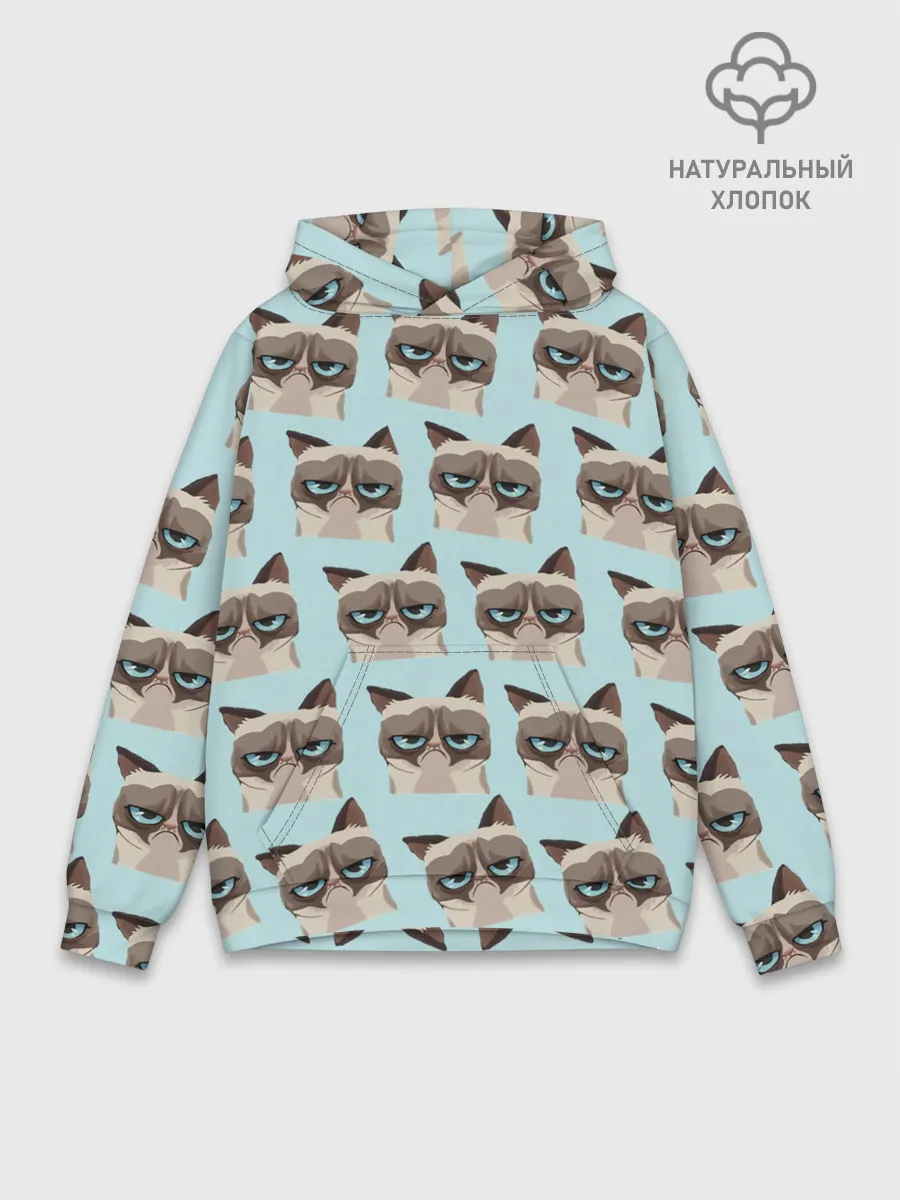 Худи мужской база хлопок / Грустный котик