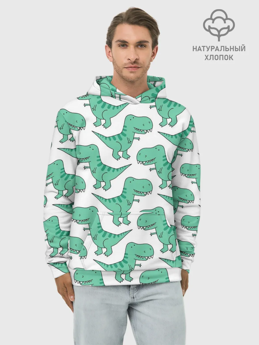 Худи мужской база хлопок / Динозавры
