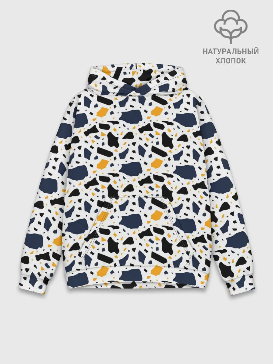 Худи мужской база хлопок / Итальянский Узор Терраццо